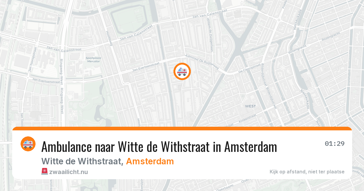 Ambulance naar Witte de Withstraat in Amsterdam — 27 mrt 2026
