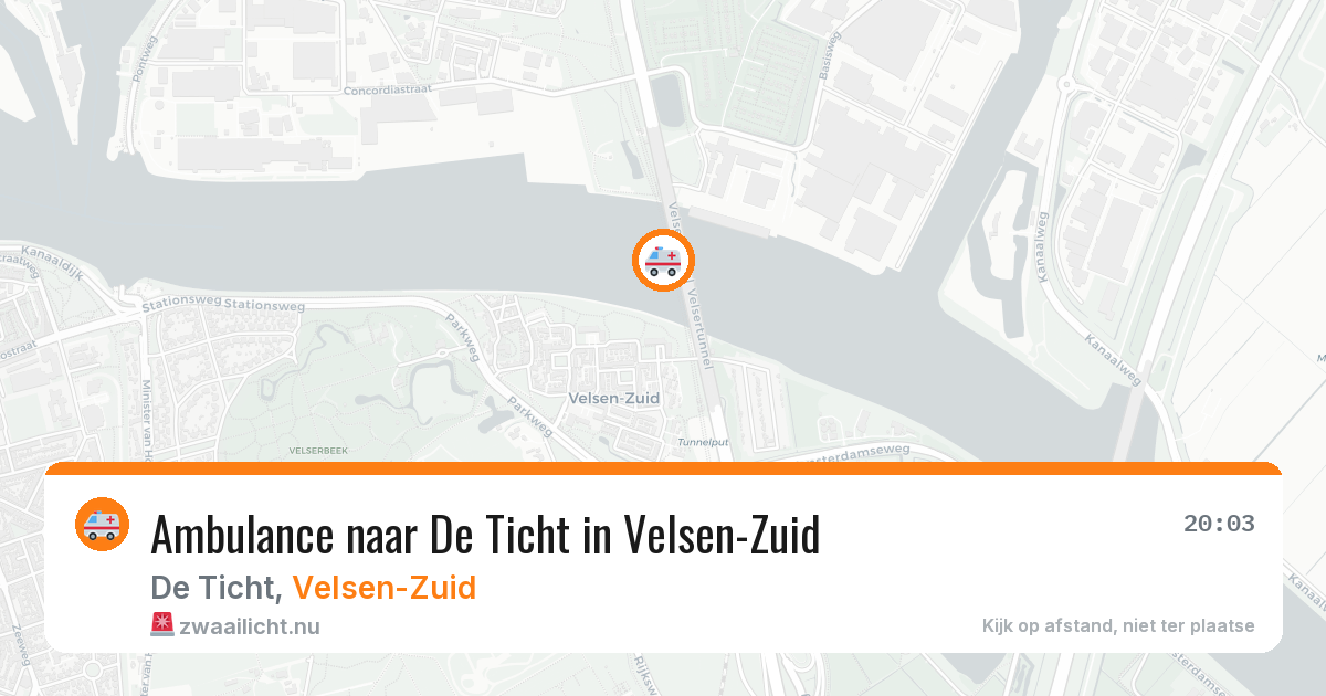 Ambulance naar De Ticht in Velsen-Zuid — 19 jul 2026