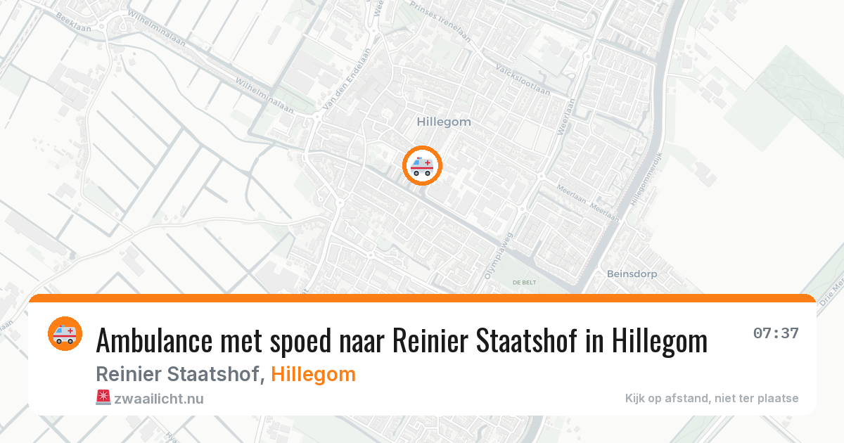 Ambulance met spoed naar Reinier Staatshof in Hillegom — 19 jul 2026