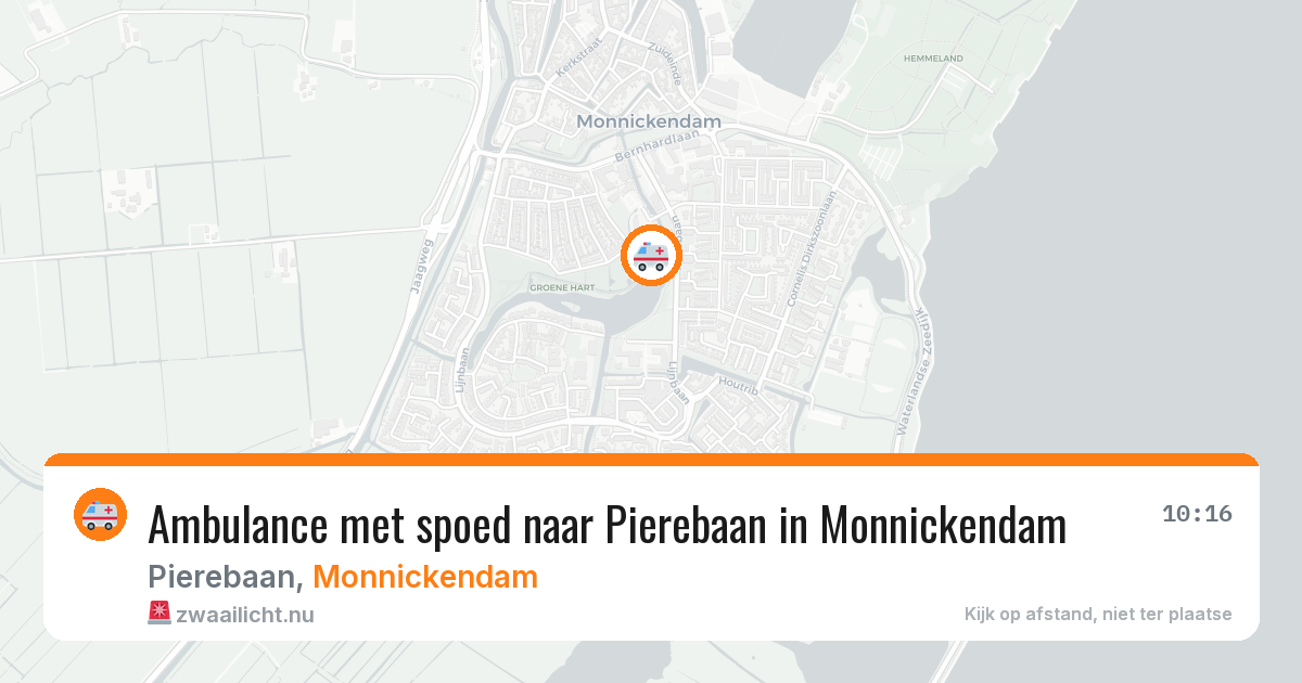 Ambulance met spoed naar Pierebaan in Monnickendam — 20 mrt 2026