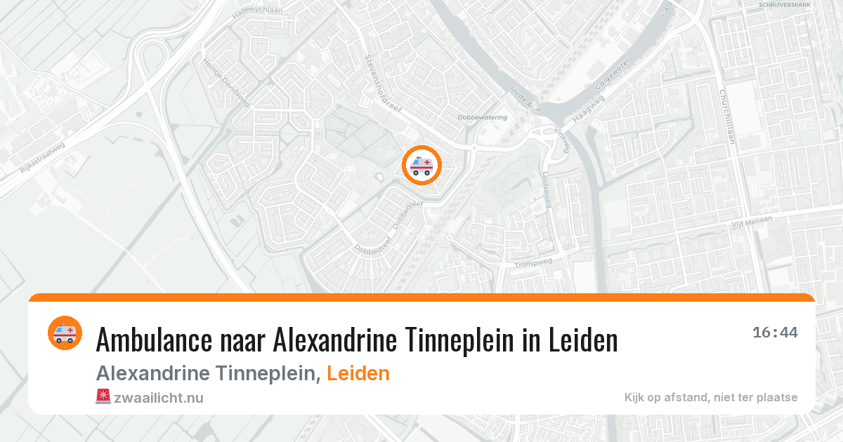 Ambulance naar Alexandrine Tinneplein in Leiden — 25 jul 2026