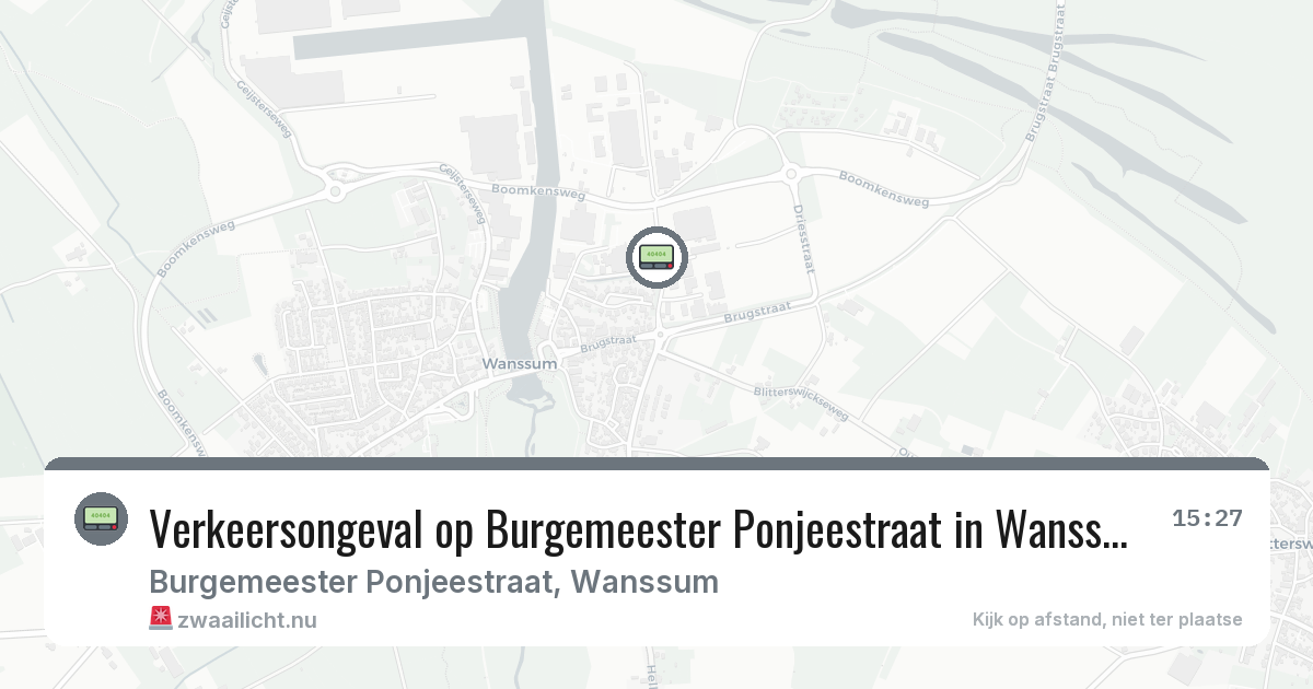 Verkeersongeval op Burgemeester Ponjeestraat in Wanssum — 25 jun 2026