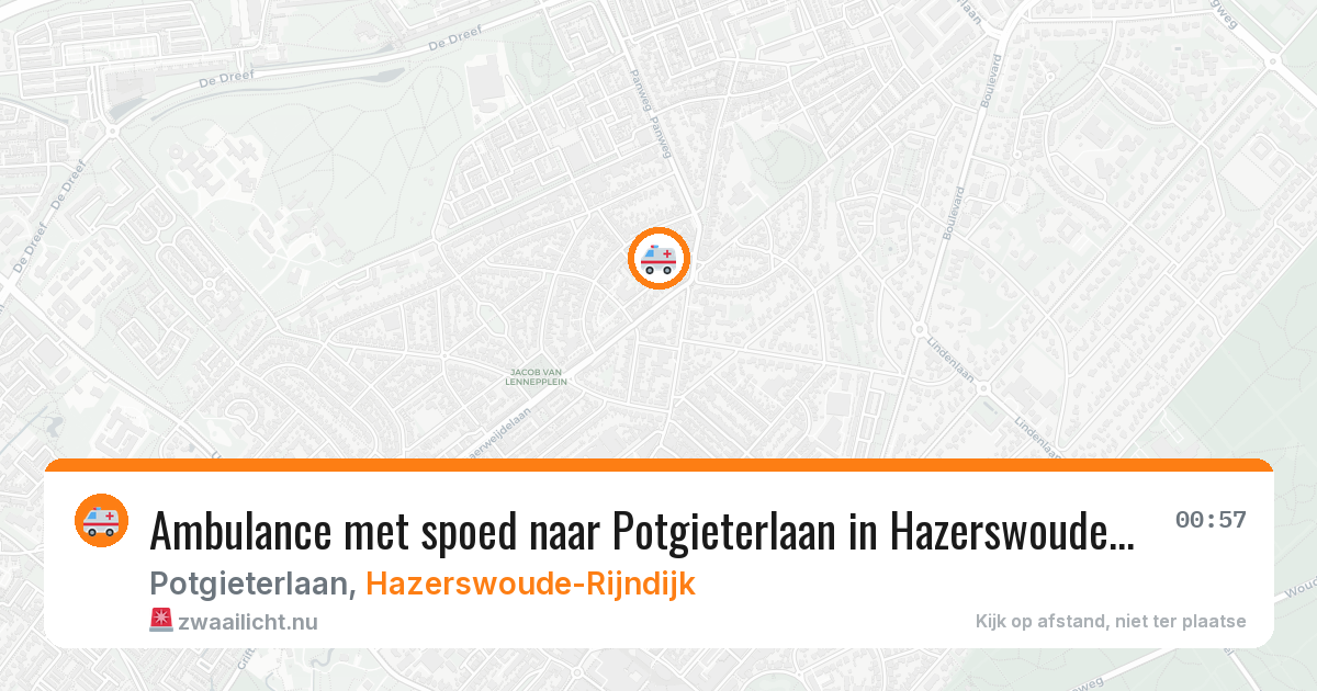 Ambulance met spoed naar Potgieterlaan in Hazerswoude-Rijndijk — 19 jan 2026