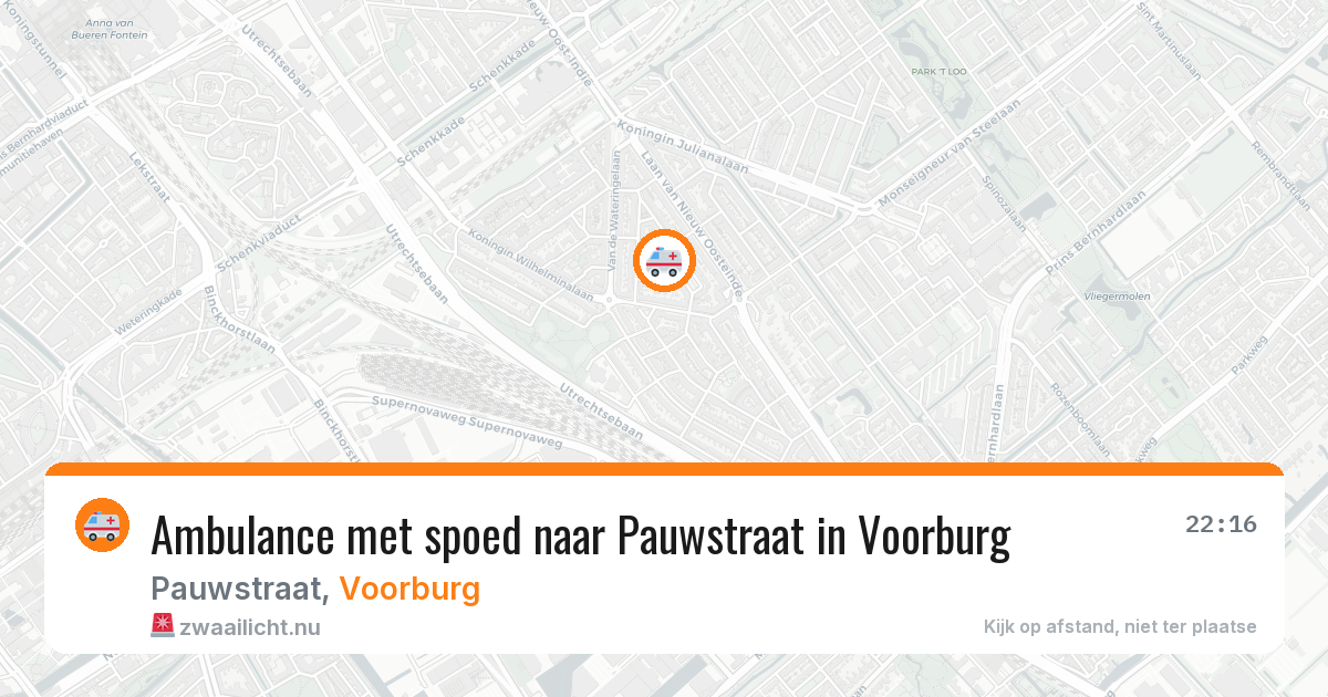 Ambulance met spoed naar Pauwstraat in Voorburg — 19 jul 2026