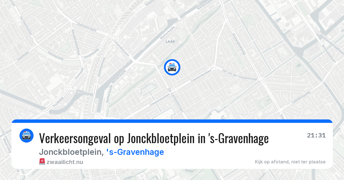Verkeersongeval op Jonckbloetplein in 's-Gravenhage — 14 jul 2026