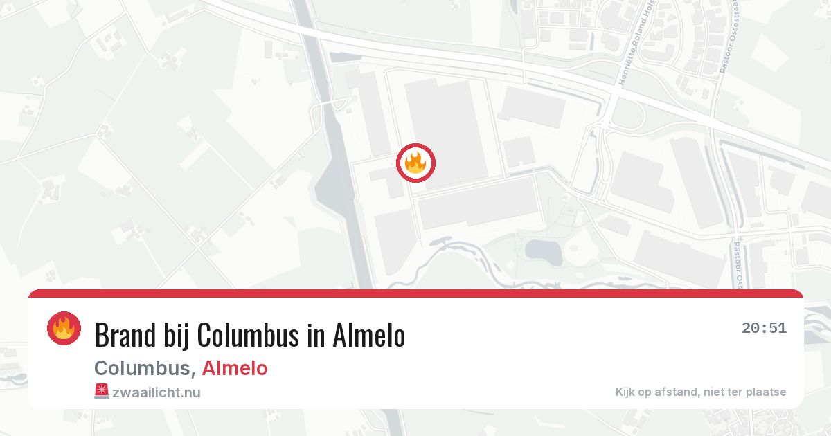 Brand bij Columbus in Almelo — 14 jul 2026