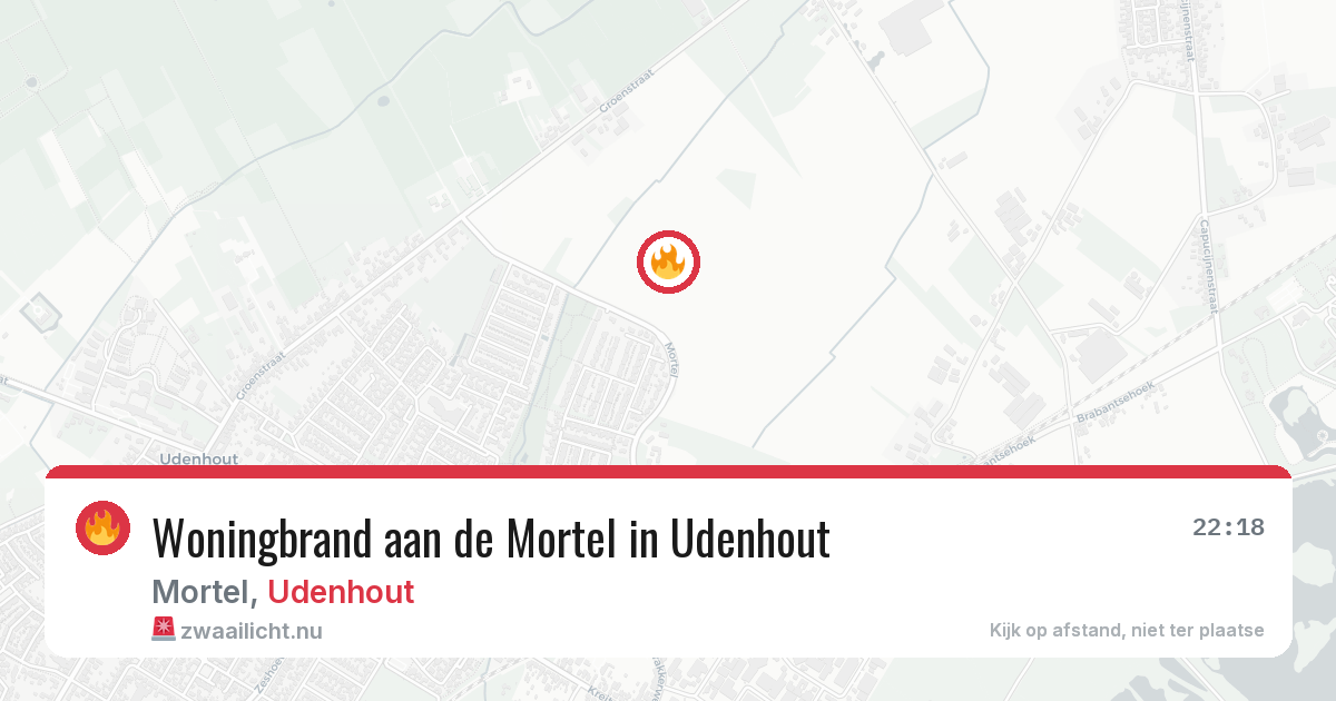 Woningbrand aan de Mortel in Udenhout — 7 jul 2026