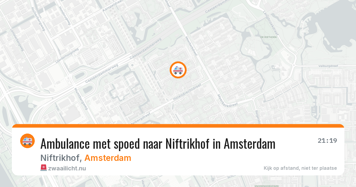 Ambulance met spoed naar Niftrikhof in Amsterdam — 22 mrt 2026