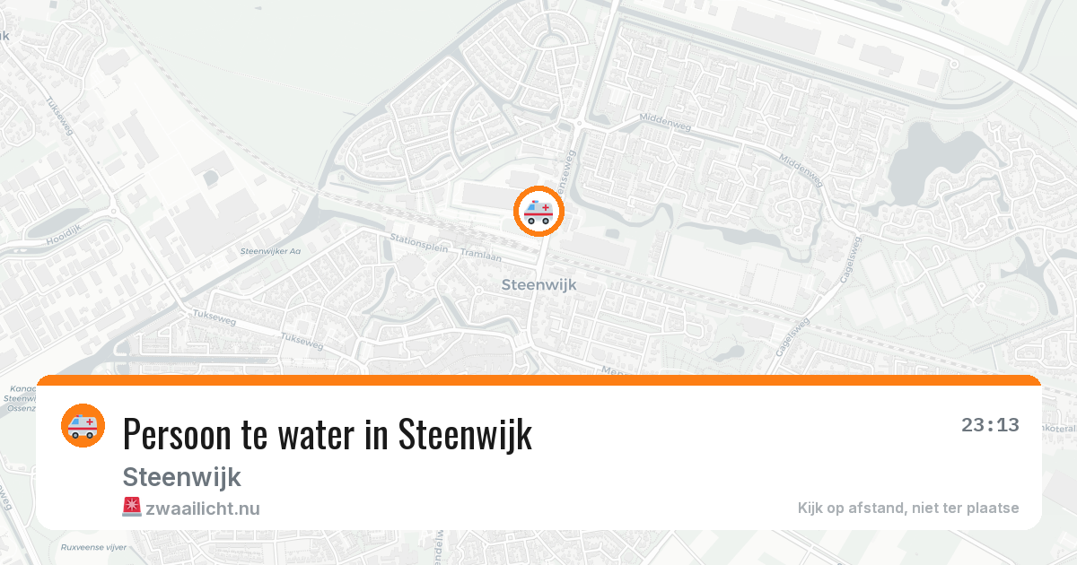 Persoon te water in Steenwijk — 22 mrt 2026