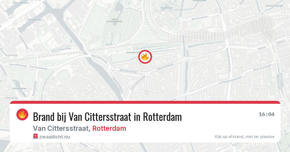 Brand bij Van Cittersstraat in Rotterdam — 20 jul 2026