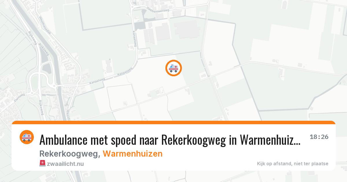 Ambulance met spoed naar Rekerkoogweg in Warmenhuizen — 13 mei 2026