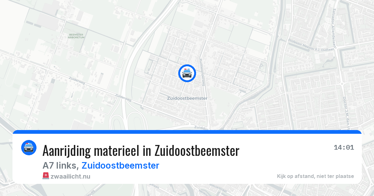 Aanrijding materieel in Zuidoostbeemster — 14 jul 2026