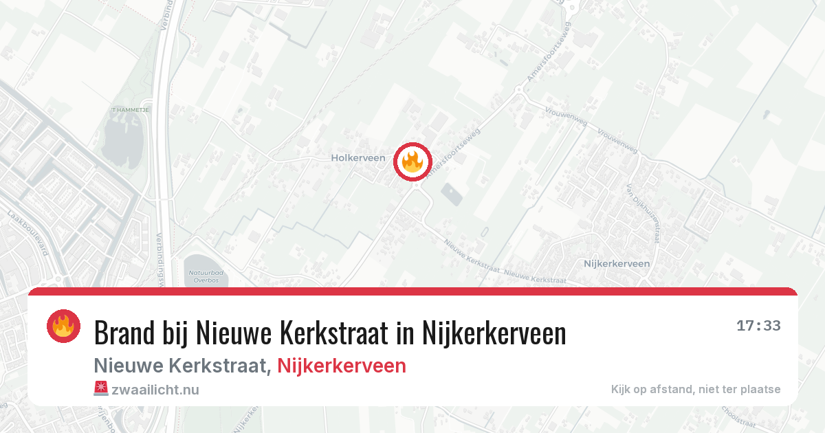 Brand bij Nieuwe Kerkstraat in Nijkerkerveen — 22 mrt 2026