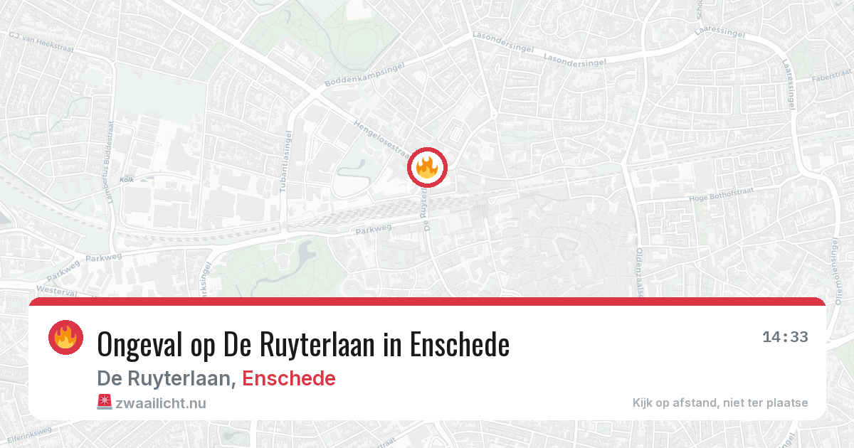 Ongeval op De Ruyterlaan in Enschede — 14 jul 2026