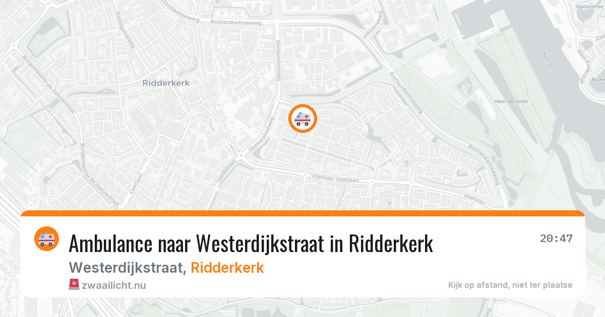 Ambulance naar Westerdijkstraat in Ridderkerk — 18 mei 2026