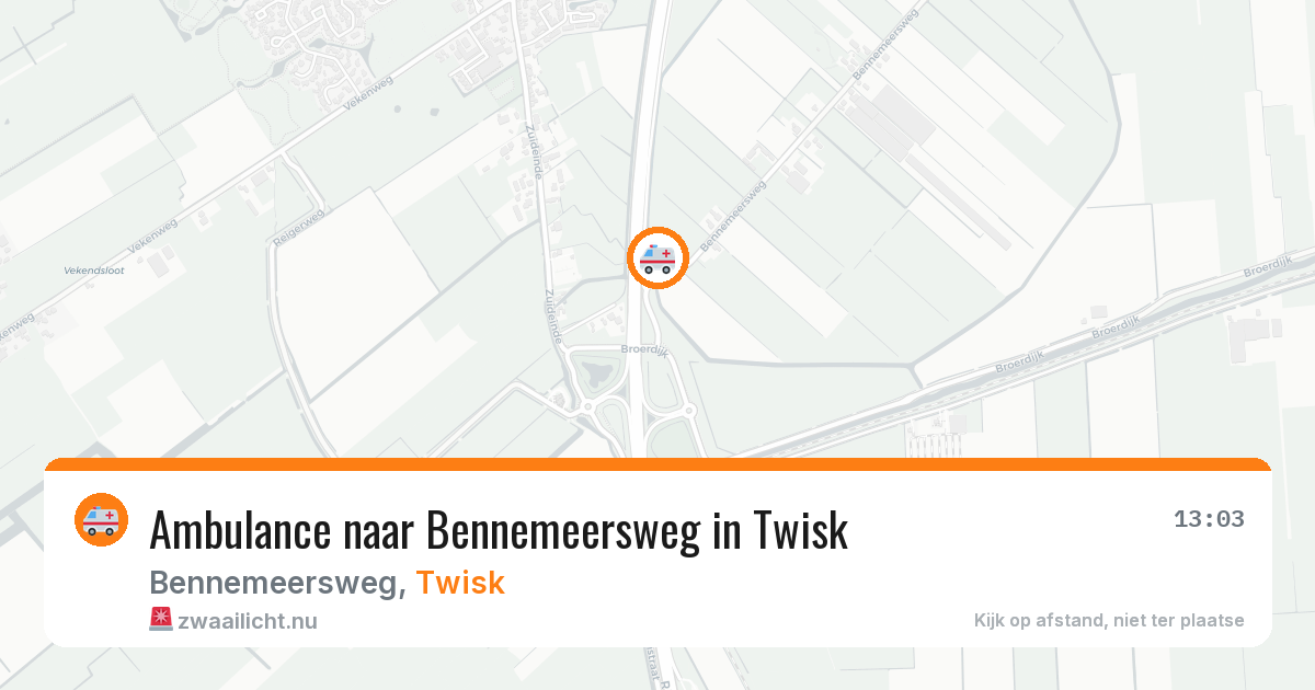 Ambulance naar Bennemeersweg in Twisk — 29 mei 2026
