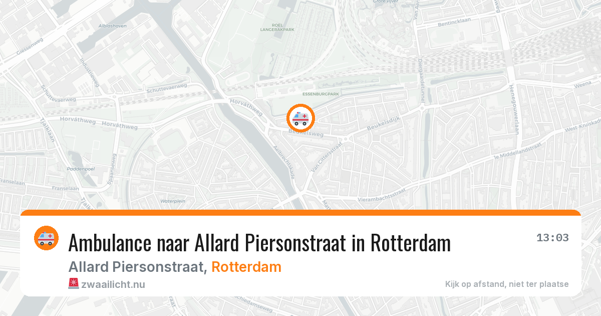 Ambulance naar Allard Piersonstraat in Rotterdam — 17 jul 2026