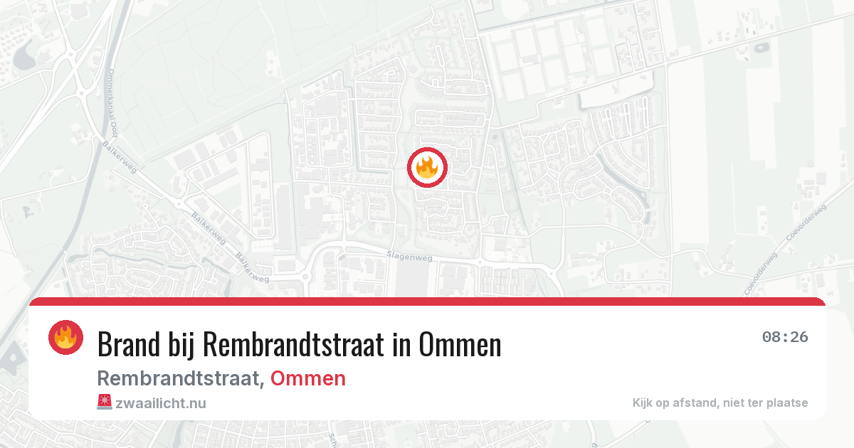 Brand bij Rembrandtstraat in Ommen — 1 apr 2026