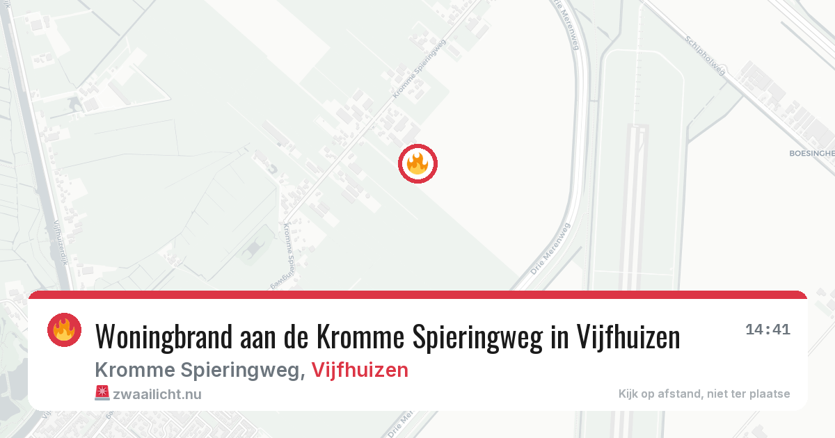 Woningbrand aan de Kromme Spieringweg in Vijfhuizen — 12 jul 2026