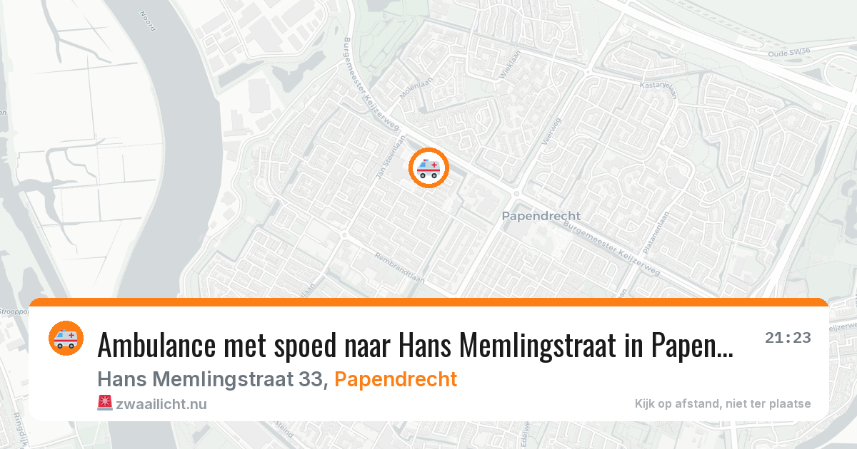 Ambulance met spoed naar Hans Memlingstraat in Papendrecht — 18 mei 2026