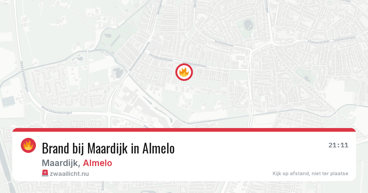 Brand bij Maardijk in Almelo — 20 apr 2026