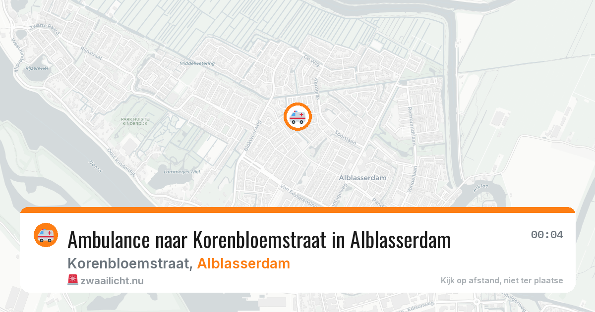 Ambulance naar Korenbloemstraat in Alblasserdam — 15 apr 2026