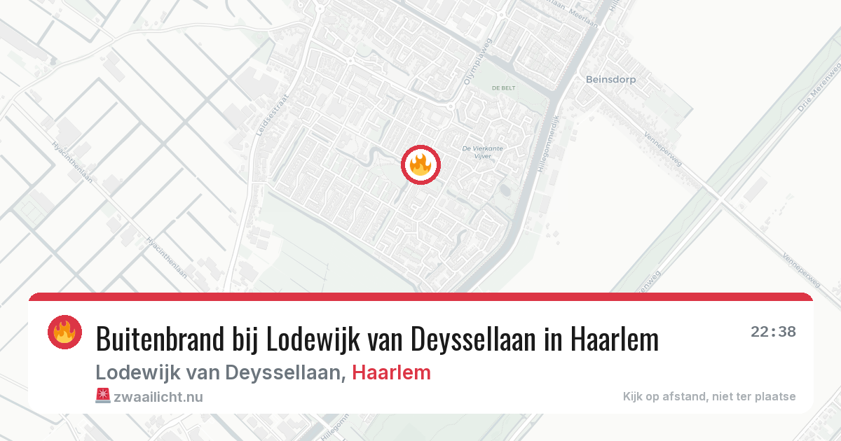 Buitenbrand bij Lodewijk van Deyssellaan in Haarlem — 24 jul 2026
