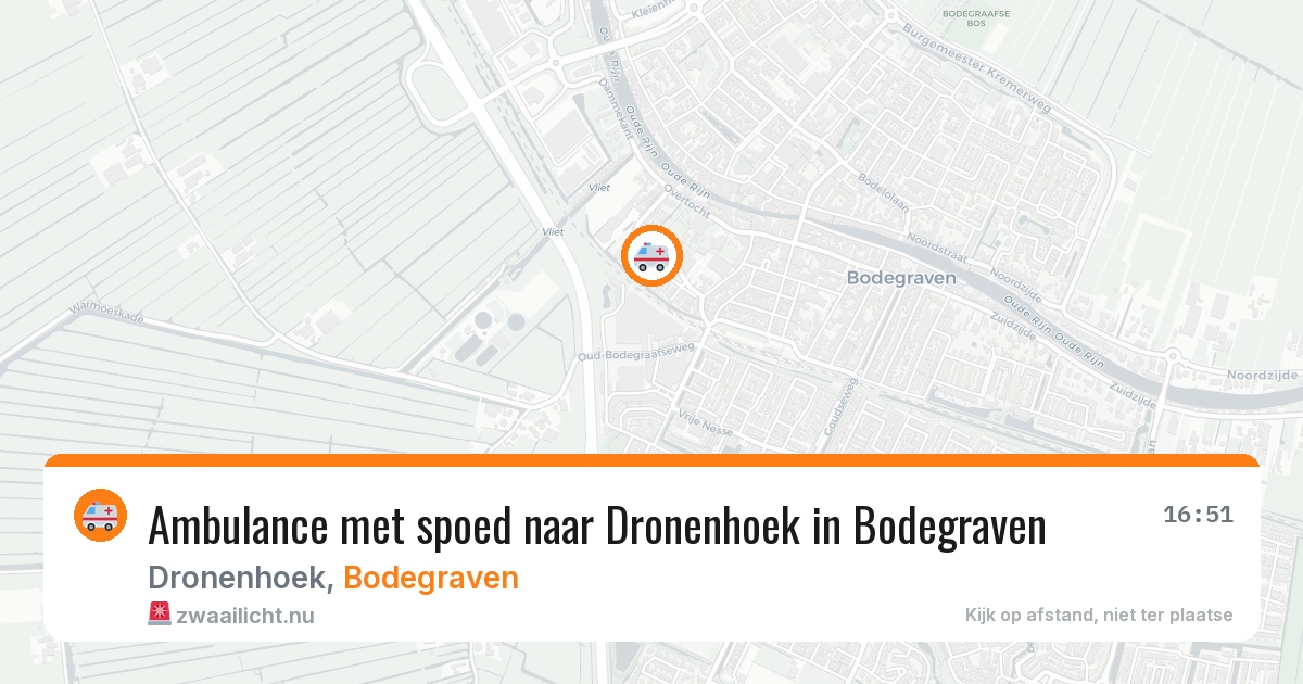 Ambulance met spoed naar Dronenhoek in Bodegraven — 20 jul 2026