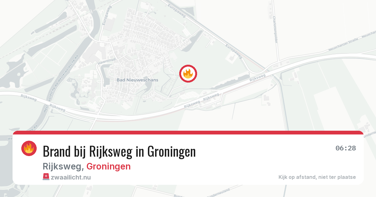 Brand bij Rijksweg in Groningen — 3 jun 2026