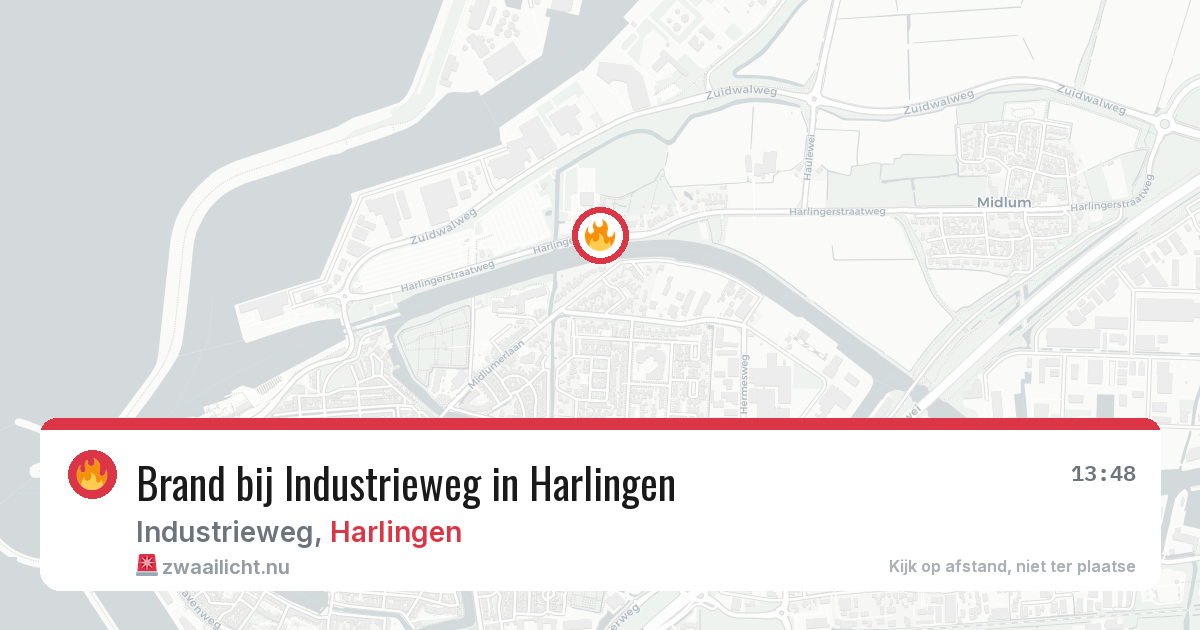 Brand bij Industrieweg in Harlingen — 14 apr 2026