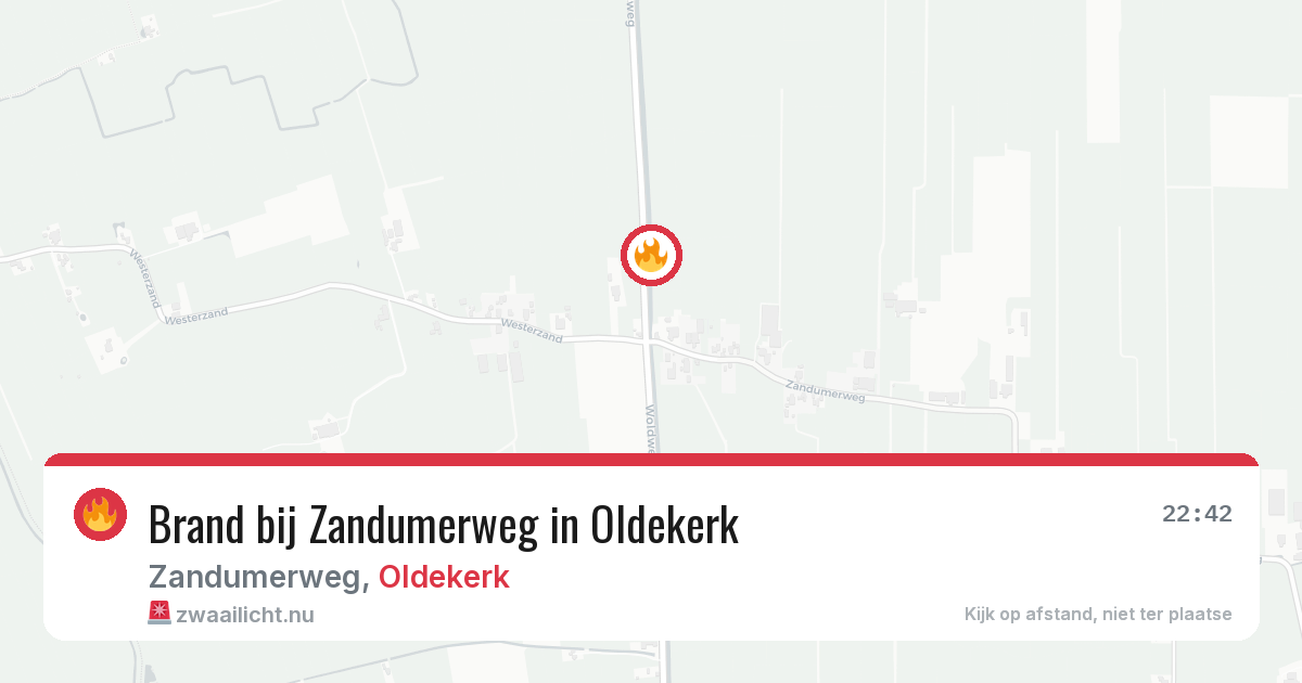 Brand bij Zandumerweg in Oldekerk — 21 apr 2026