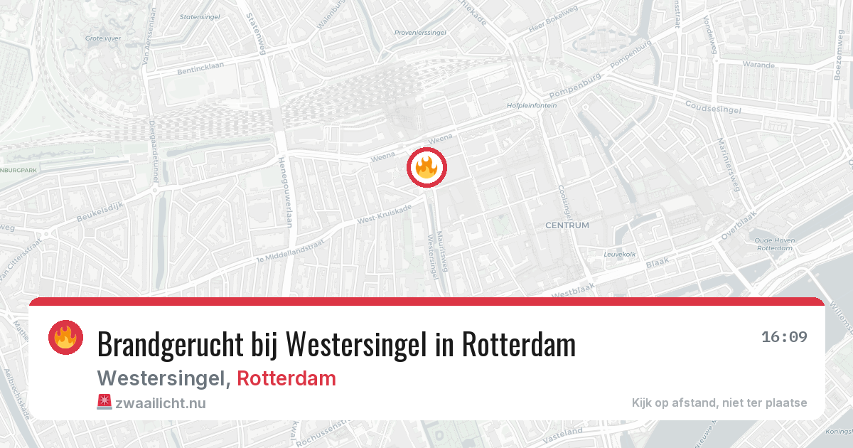 Brandgerucht bij Westersingel in Rotterdam — 10 apr 2026