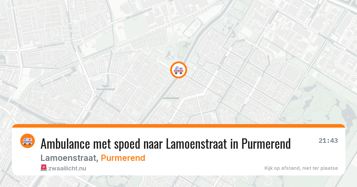 Ambulance met spoed naar Lamoenstraat in Purmerend — 16 mei 2026