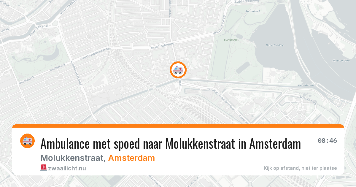 Ambulance met spoed naar Molukkenstraat in Amsterdam — 23 apr 2026