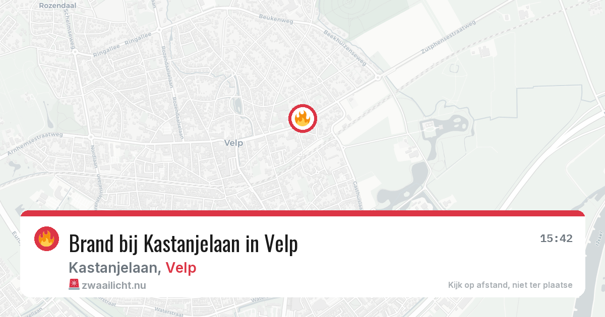 Brand bij Kastanjelaan in Velp — 1 jun 2026