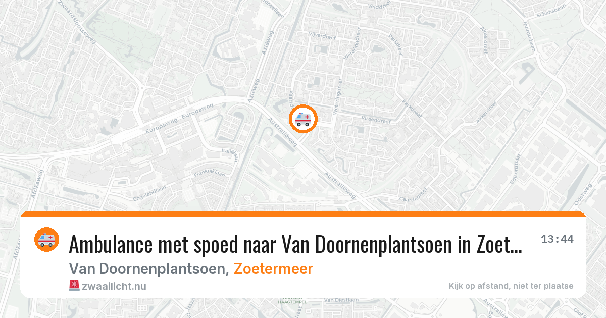 Ambulance met spoed naar Van Doornenplantsoen in Zoetermeer — 13 mei 2026