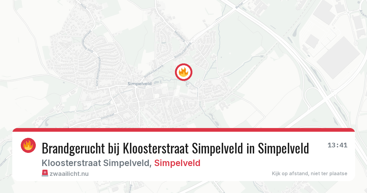 Brandgerucht bij Kloosterstraat Simpelveld in Simpelveld — 9 jul 2026