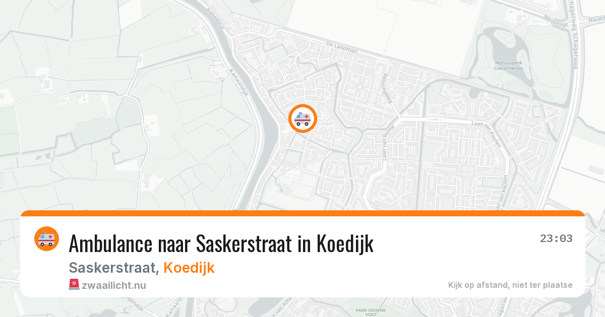 Ambulance naar Saskerstraat in Koedijk — 13 jul 2026