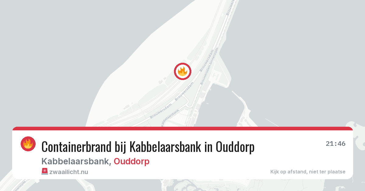 Containerbrand bij Kabbelaarsbank in Ouddorp — 11 jul 2026