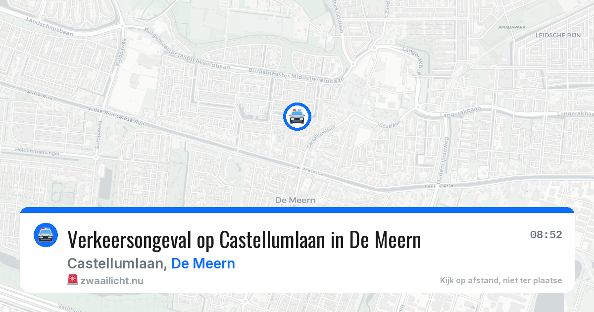 Verkeersongeval op Castellumlaan in De Meern — 8 apr 2026
