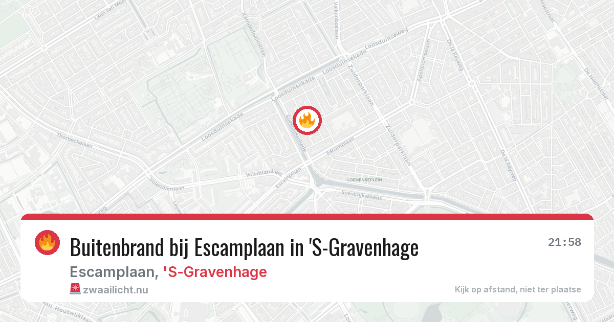 Buitenbrand bij Escamplaan in 'S-Gravenhage — 24 mei 2026