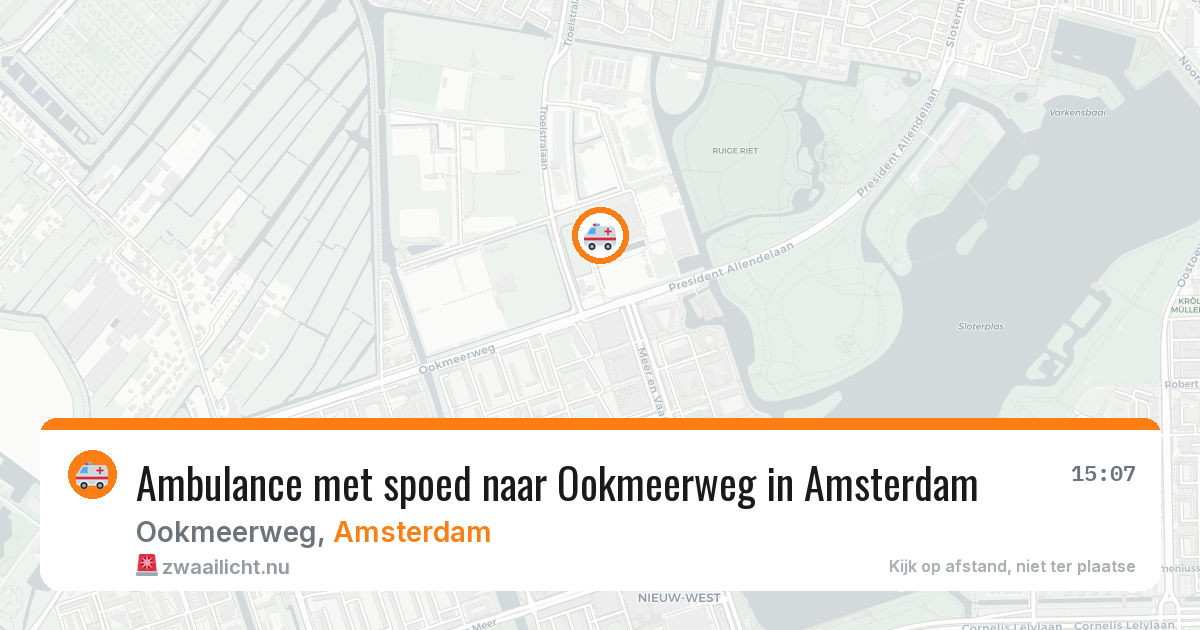 Ambulance met spoed naar Ookmeerweg in Amsterdam — 3 jun 2026