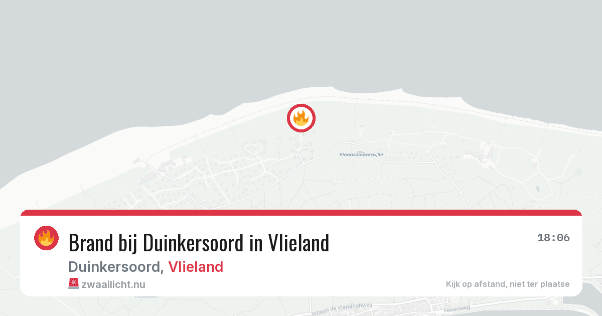 Brand bij Duinkersoord in Vlieland — 27 mei 2026