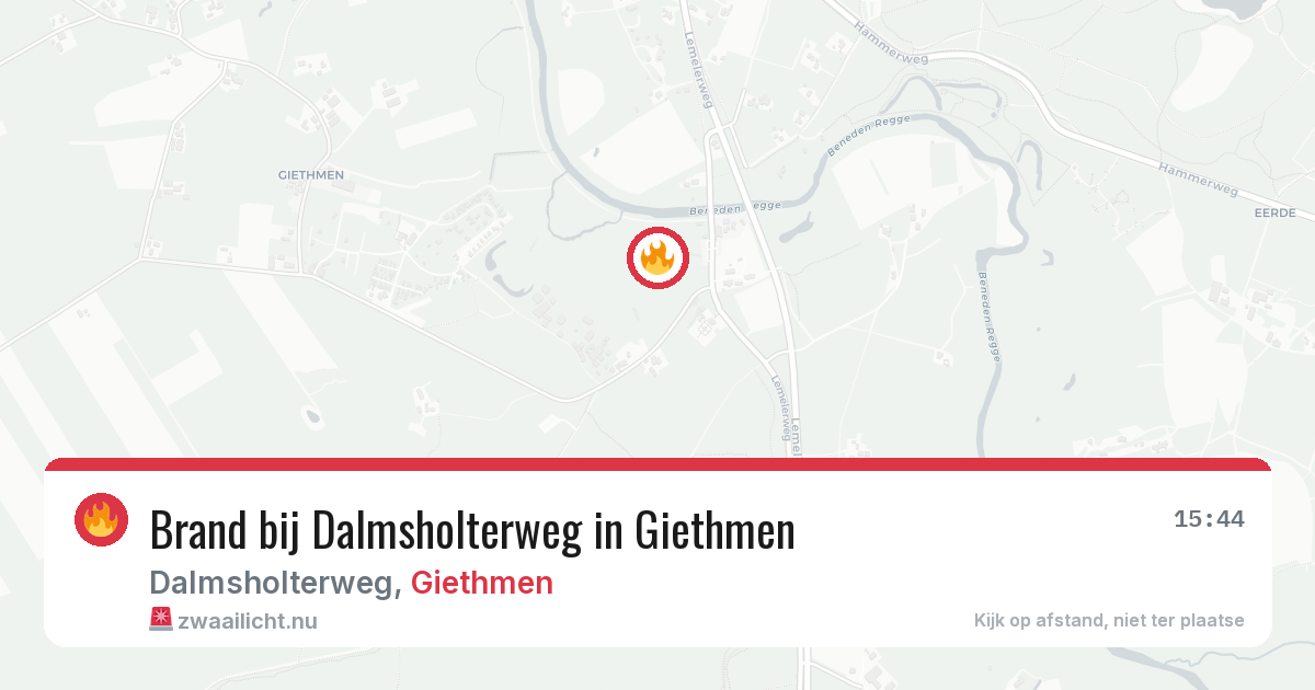 Brand bij Dalmsholterweg in Giethmen — 13 mei 2026