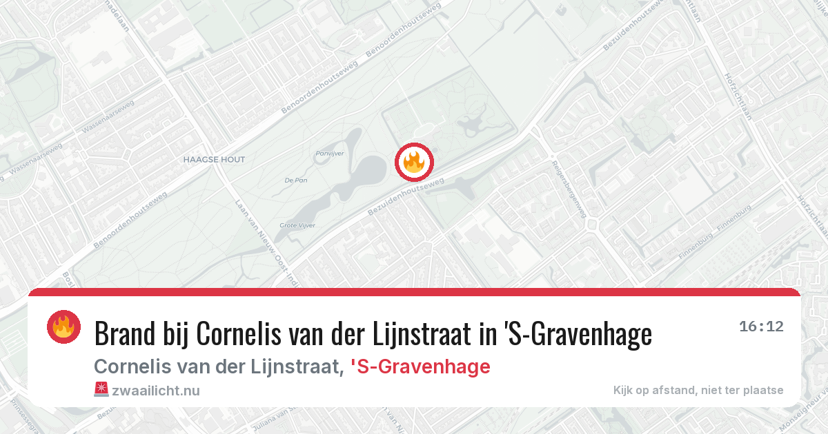 Brand bij Cornelis van der Lijnstraat in 'S-Gravenhage — 24 jul 2026
