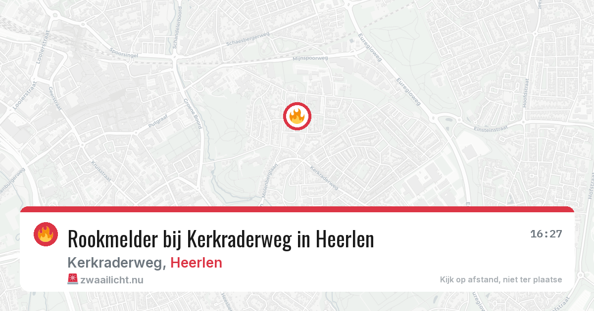Rookmelder bij Kerkraderweg in Heerlen — 25 jul 2026