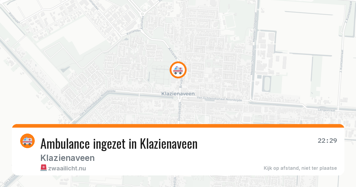 Ambulance ingezet in Klazienaveen — 17 jul 2026 | 🚨 Zwaailicht.nu