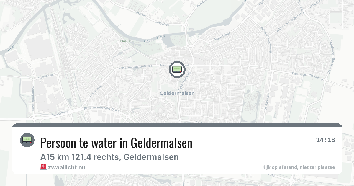 Persoon te water in Geldermalsen — 6 jun 2026
