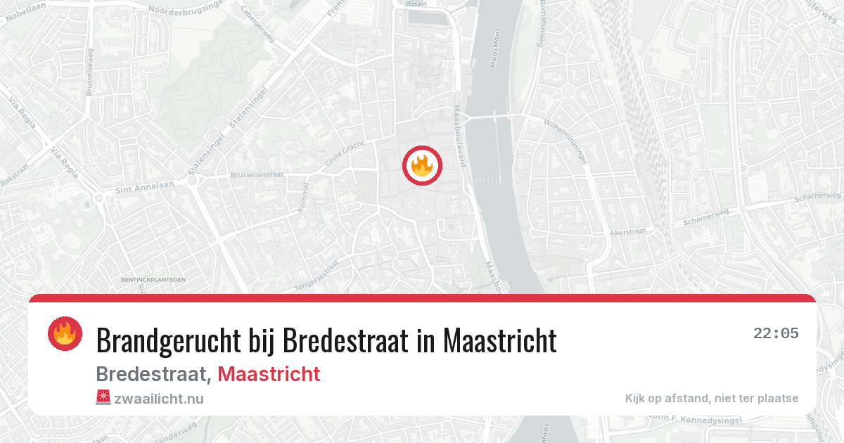 Brandgerucht bij Bredestraat in Maastricht — 22 jul 2026
