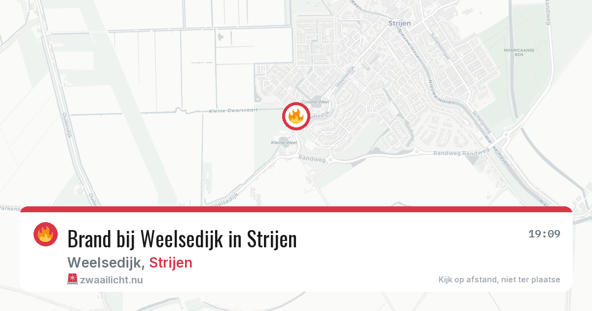 Brand bij Weelsedijk in Strijen — 21 jul 2026